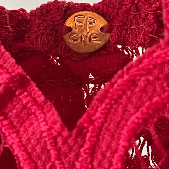 Free People Adella Cami in Cherry Red Size XS NWT - Picture 10 of 12